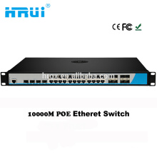 Layer3 a géré le commutateur 24 de fibre de réseau de 24 ports RJ45 avec le RJ45combo de 8 gigabit sfp avec la fonction de VLAN de SNMP de Web de 4 * 10G sfp